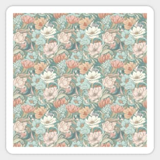 Organic Vintage Colorful Floral Pattern - 02 Sticker